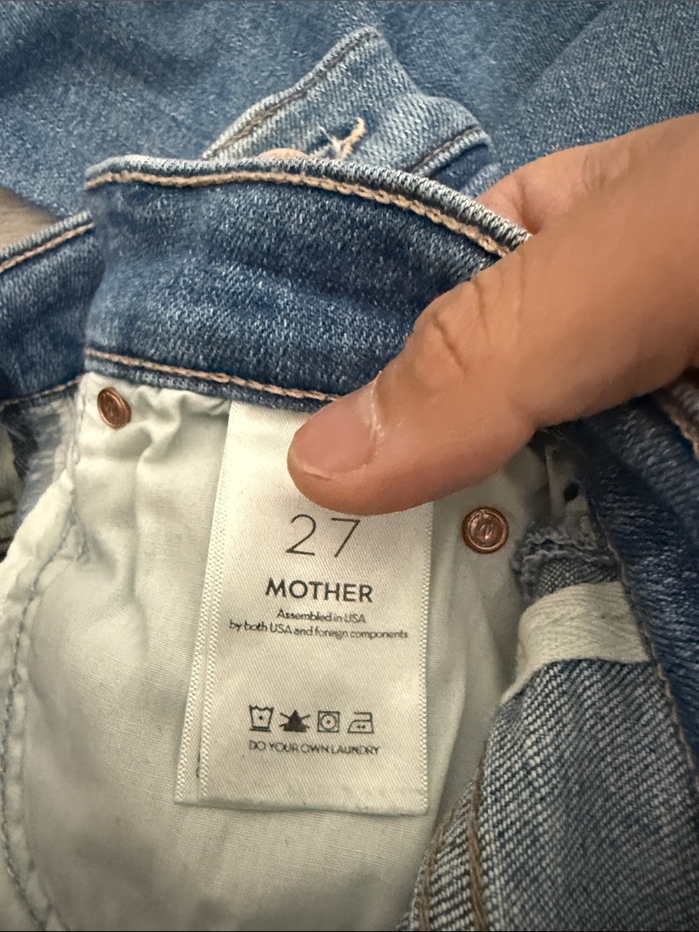 MOTHER Light Blue Ankle Crop Skinny Jeans - Picture 8 of 9
